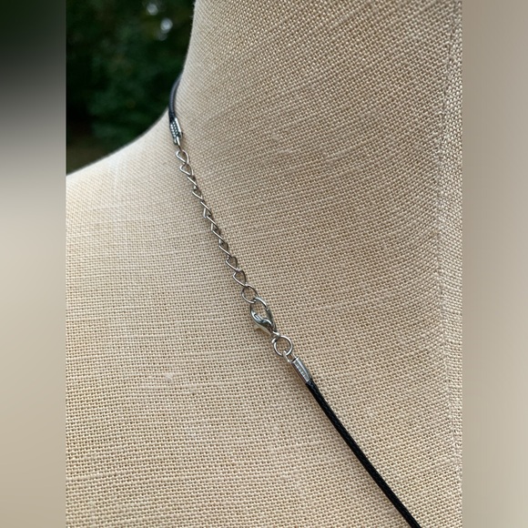 Handmade Obsidian Stone Amulet with Pentagram Star and Moon Charm - Picture 9 of 9